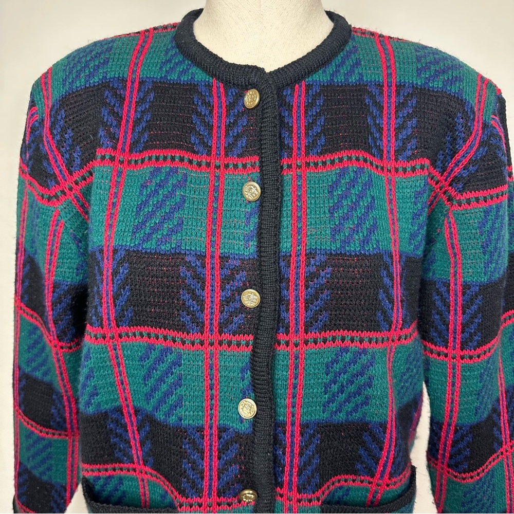 Vintage Tally Ho Plaid Sweater